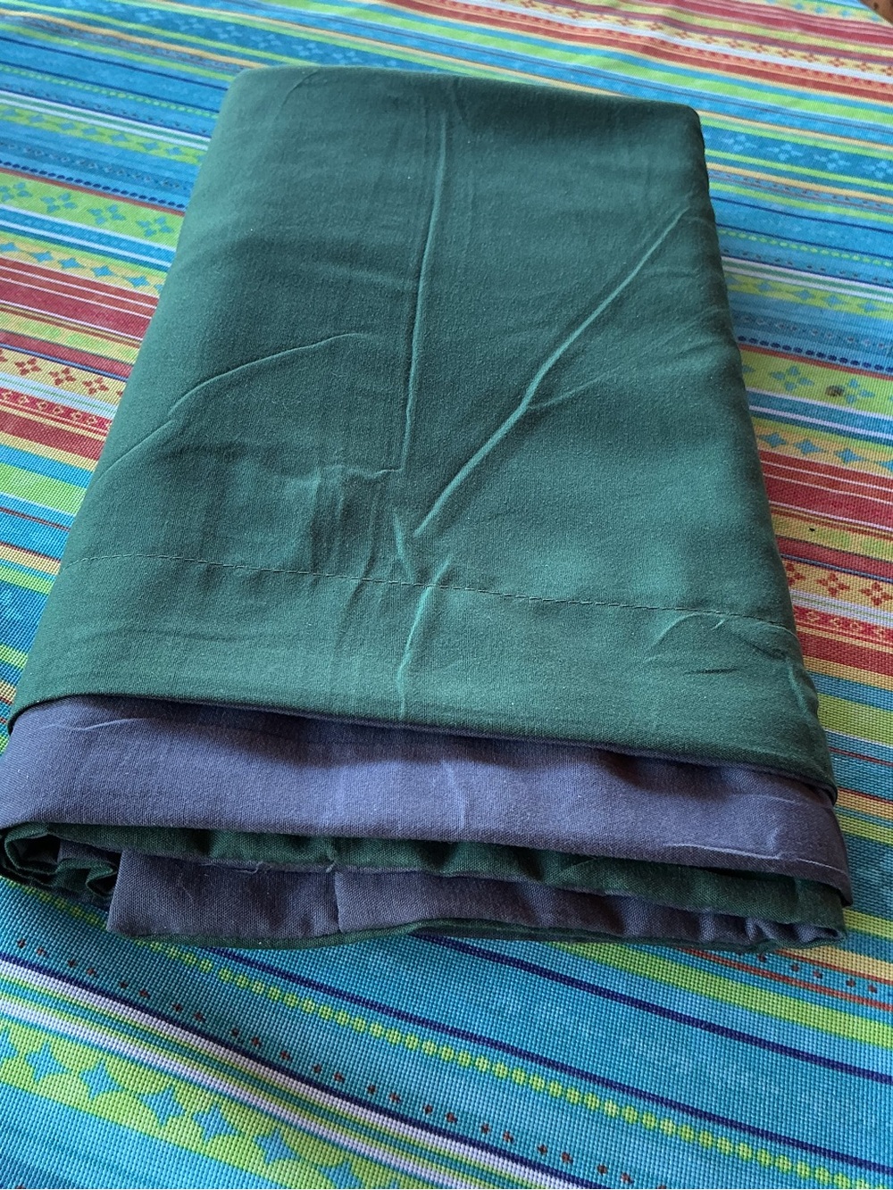 King Size Pillow Shams - set of two - Hunter Green and Charcoal Gray